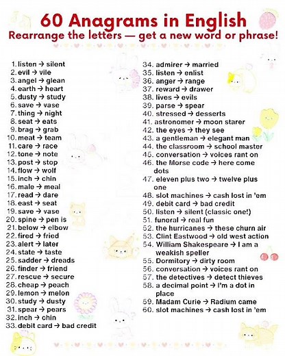 Can You Solve These 60 Anagrams?