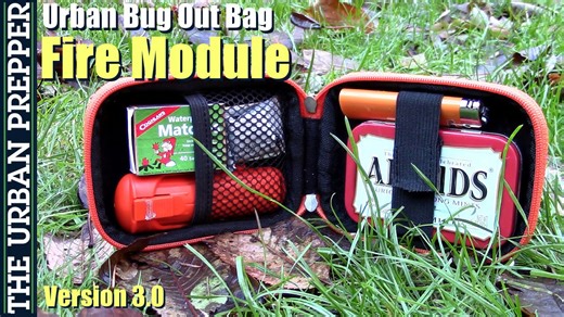 Fire module for urban bug out bag v3 designed for quick ignition