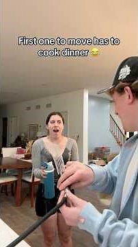 First one to move has to cook dinner 😂 #shorts