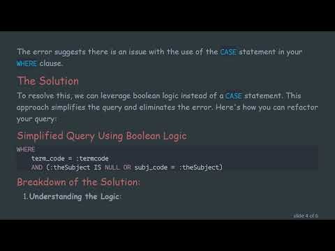 Using Dynamic Variables in Oracle PLSQL WHERE Clause