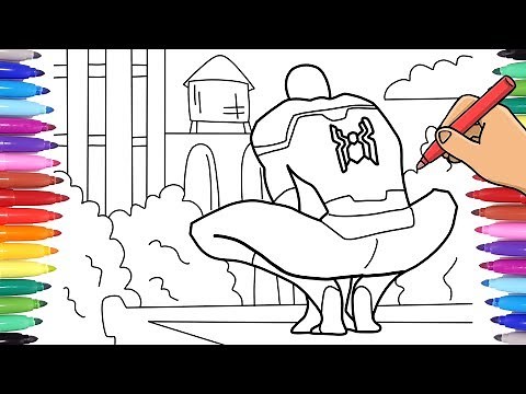 MARVEL SPIDERMAN COLORING AND DRAWING - SPIDERMAN FAR FROM HOME COLORING PAGES
