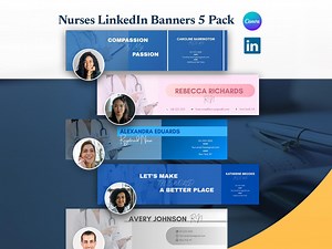 Nurse Linkedin Banners Canva Template Pack, RN Linkedin Banner Templates With Contact for Medical Professionals & Registered Nurses, - Etsy