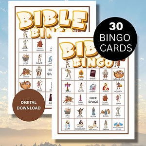 Printable Bible Bingo Game: 30 Cards, Sunday School Activity (PDF) - Etsy