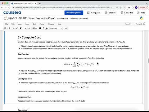 Machine Learning Coursera | Lab: Linear Regression