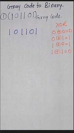 Gray to binary code conversion | gray to binary #shorts