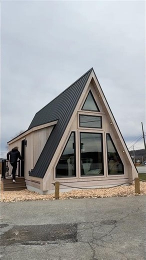 Touring a 470 square foot Prefab Home with an A-Frame Design! #hometour