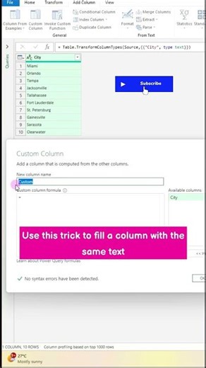 Repeat Text in a Column — Power Query Trick