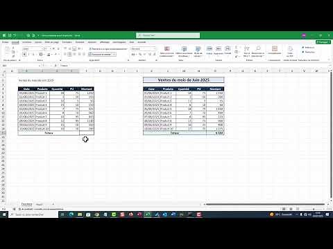 Faire un tableau simple dans Excel