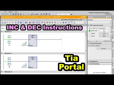 Siemens PLC Programming Online Training - INC and DEC Instructions