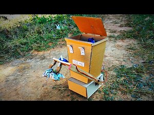 Made a smart dustbin using cardboard that picks up garbage on its own