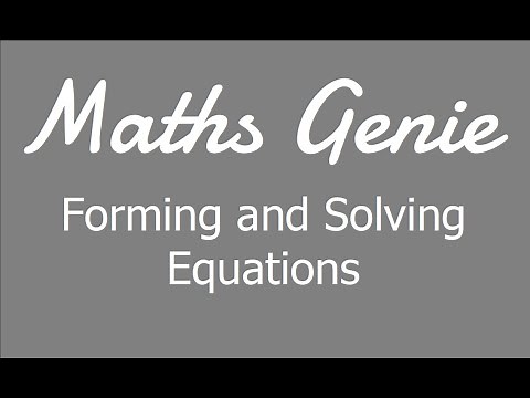 Forming and Solving Equations