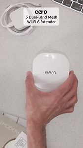 Amazon eero 6 mesh wifi add-on extender - Add up to 1,500 sq. ft. of Wi-Fi 6 coverage. Required eero mesh wifi system not included