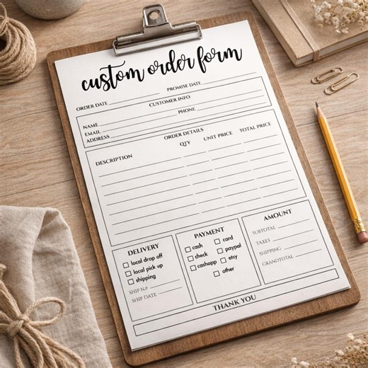 Order Form Custom Editable Template for Small Business | Printable Customer Purchase Order | Canva Minimal | Instant Download - Etsy