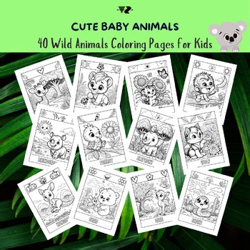 40 Zoo Animals Coloring Pages | Printable | Baby Animals Coloring Sheets