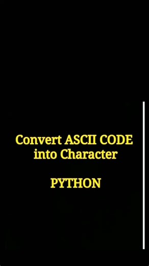 Tech94_coding on Instagram: "Covert Ascii code Into character #python #coding #pythonquiz #programming"