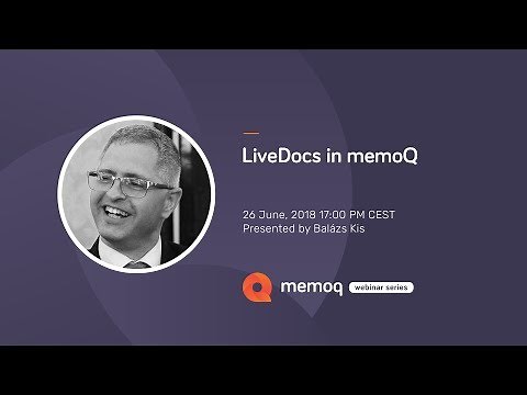 LiveDocs in memoQ | June 2018