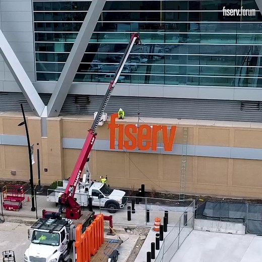 27K views · 210 reactions | New sign. New vibe. Same home. 李 We’ve turned up the energy with a bold orange refresh inside and out — including a brand-new sign lighting up the south side of Fiserv Forum. | Fiserv Forum | Facebook