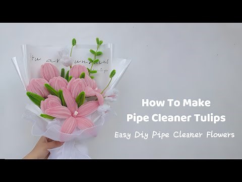 DIY Tulip Flower | how to make tulips with pipe cleaners step by step | easy tulip flower craft