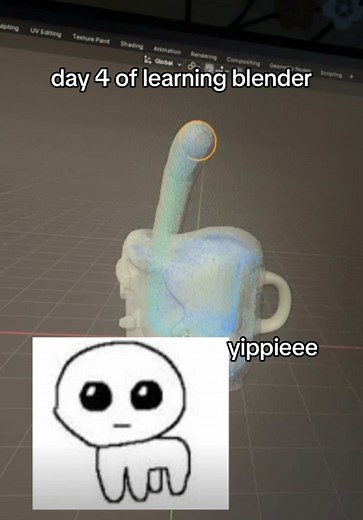 yay first time no fail 😁 #fyp #luwukie #blender #3dmodel #3dmodeling #tutorial