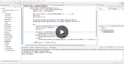 Just completed a fun mini project in Java — Number Guessing Game! This console-based game picks a random number between 1 and 100, and challenges the player to guess it within limited attempts. It’s… | sathvika p