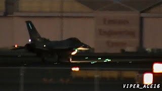 UAE F-16E Block 60 Desert Falcon | Spectacular Night Launch with Full Afterburner