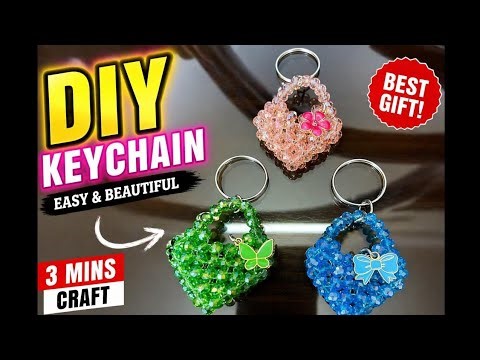 Mini Heart Beaded Keychain Tutorial 💖 Easy DIY | Cute Handmade Keychain