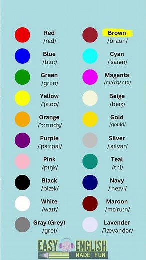 Learn 20 Colors in English