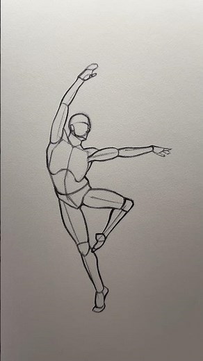 How to draw a dancing pose ⭐️Tutorial⭐️ #howtodraw #art #draw #sketch #pose #dance #shorts