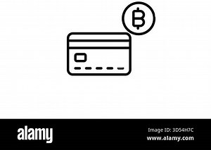 An editable linear animated icon of bitcoin payment card