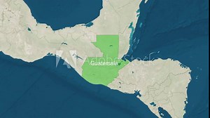 Zoom in to the map of Guatemala with text, textless, and with flag Stock Video