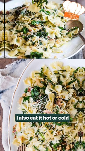 肋 Farfalle Pasta with Bacon, Kale, and Mozzarella 肋 Whip up a delicious dinner in no time with our easy Farfalle Pasta recipe! Tossed with wilted kale, crispy bacon, and melty mozzarella cheese, it's a guaranteed hit. Get the full recipe here: https://foodnessgracious.com/recipes/farfalle-pasta-bacon-kale-mozzarella #FoodnessGracious #FarfallePasta #QuickDinners #BaconLovers #CheesyGoodness #EasyRecipes #ComfortFood #PastaNight | Foodness Gracious | Facebook