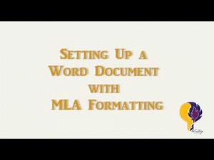 Formatting a Word document for MLA