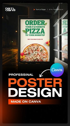 Soumya Ranjan | Canva Verified Expert on Instagram: "✅️ Get Element details at the end ✅️ This is an easy tutorial on creating an A4 Portrait size poster on @canva for a Pizza Business. Save it for the future 🏆 Watch till the end and try to recreate this design on your own. Don't forget to tag me on your design. 🔥 Follow me on Canva. Link in bio 👆 Type YES if you want such tutorials like this. Thanks for watching. You are the best. #thedigitaldsiner #socialmediadesigntuto