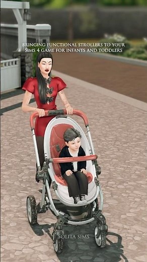 a functional stroller mod for your Sims 4 infants & toddlers 😌 #TheSims4 #Sims4Mods #solitasims