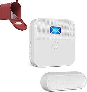 Mail Alarm Mailbox Alert for Delivered Wireless Mailbox Chime Notification System 600 ft Long Range LED Light Flashing and Sound Reminderser