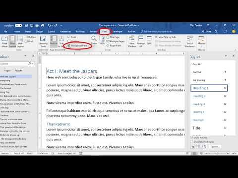 107. Viewing Headings in the Navigation Pane
