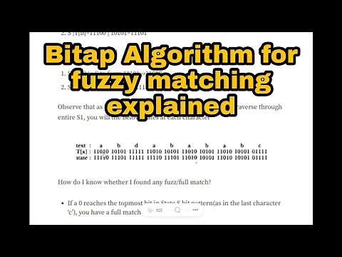 Bitap algorithm for fuzzy matching explained with example