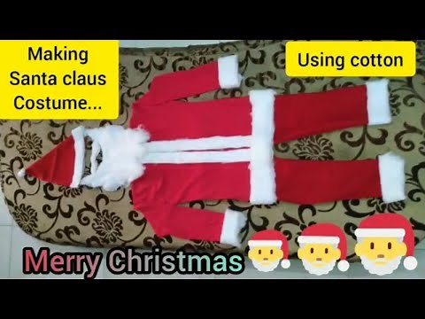 Making Santa Claus Costume || using cotton || easy & quick at home