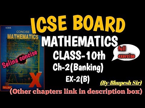 CH-2(BANKING) || EX-TEST YOURSELF || FULL || CL-10TH ICSE || SELINA CONCISE @ProblemsBeater