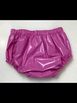 6857 Sissy Sexy Double Layer Splicing Briefs Vinyl PVC Leather Button-up Exotic Panties