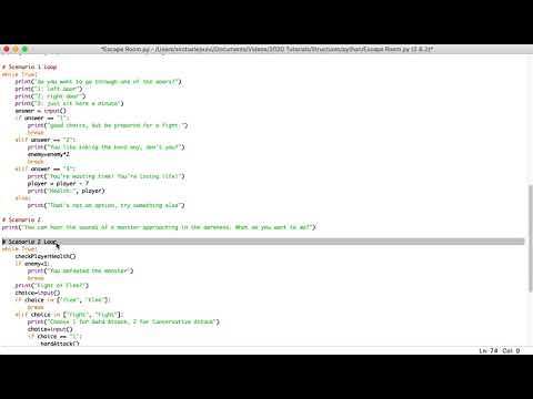 Python 3 Escape Room Text Based Game Setup