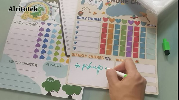 Magnetic Chore Chart for Kids, Dry Erase Reward Chart for Refrigerator - 2 Reward Charts, 2 to-Do Lists and 6 Markers