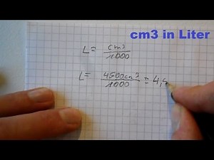 Convert cubic centimeters to liters - calculate liters to cm3