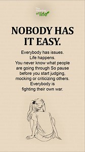 1.1M views · 11K reactions | Nobody Has It Easy | The meaning of life | Facebook