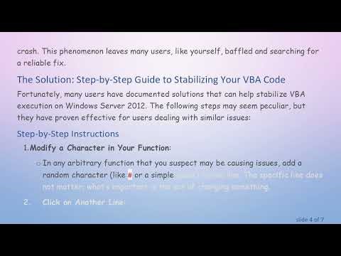 How to Fix VBA Crashes on Windows Server 2012