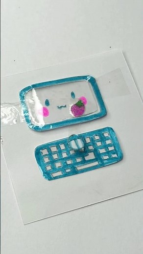 diy cinnamonroll paper computer🍓 #diy #papercraft #shorts