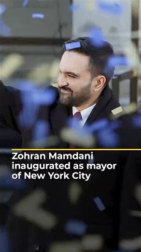 Zohran Mamdani inaugurated as mayor of New York City | AJ #shorts