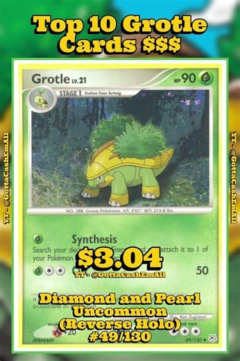 Top 10 Rarest Grotle Pokémon Cards! 🌿 #pokemon #pokemoncards #pokemontcg #pokémon #top10 #tcg