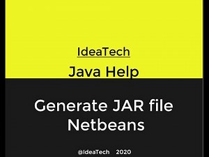How to Create Executable Jar file in NetBeans 8.2, JavaHelp (1), ideatech 2020
