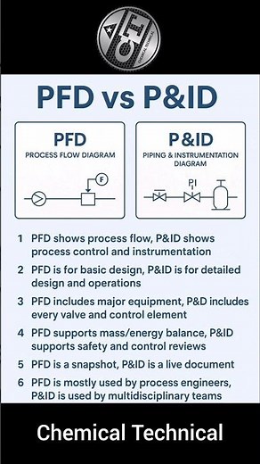 Different Between PFD And P&ID #pfd #P&ID #safety